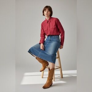 Playful Pink Cowgirl Snap Button Shirt | Western Striped Top | M